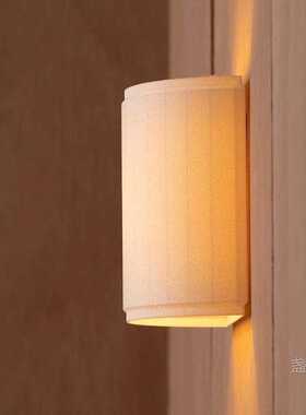 日式Collo Sconce蚕丝布艺壁灯半圆过道卧室床头背景墙书房餐饮灯