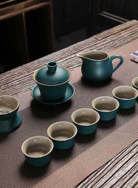 豹霖中式黑陶功夫茶具套装家用盖碗茶杯子客厅会客泡茶壶套装