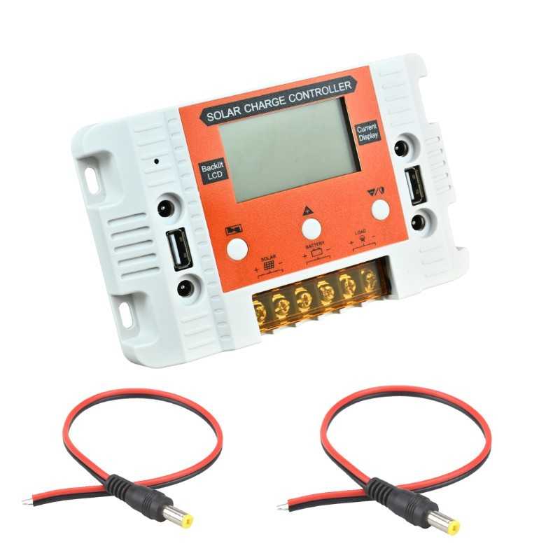 白+橙夜光显示12V24V30A太阳能控制器带电流显示太阳能充电控制器