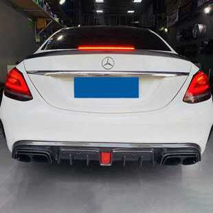 适用于W205奔驰新C级C200 260L C63改装碳纤维巴博斯后唇带灯尾唇