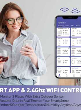 新款Wi-Fi智能彩屏气象站网关APP实时天气预报跨境一件代X20