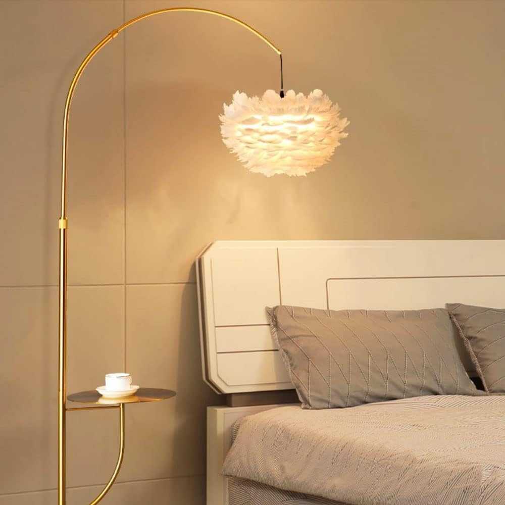 北欧轻奢羽毛落地灯创意时尚客厅背景墙设计师样板房装饰氛围灯具