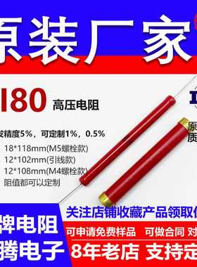 RI80玻璃釉大红袍铜脚高频无感高压电阻20W125R130R140R150R欧姆