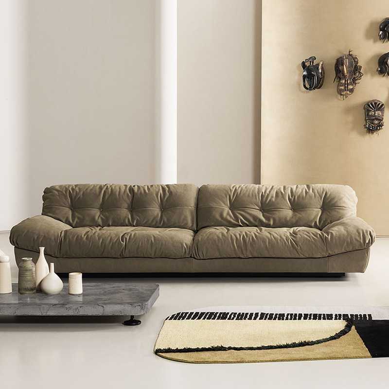 意式极简超大磨砂绒baxter网红云朵沙发现代简约诧寂风