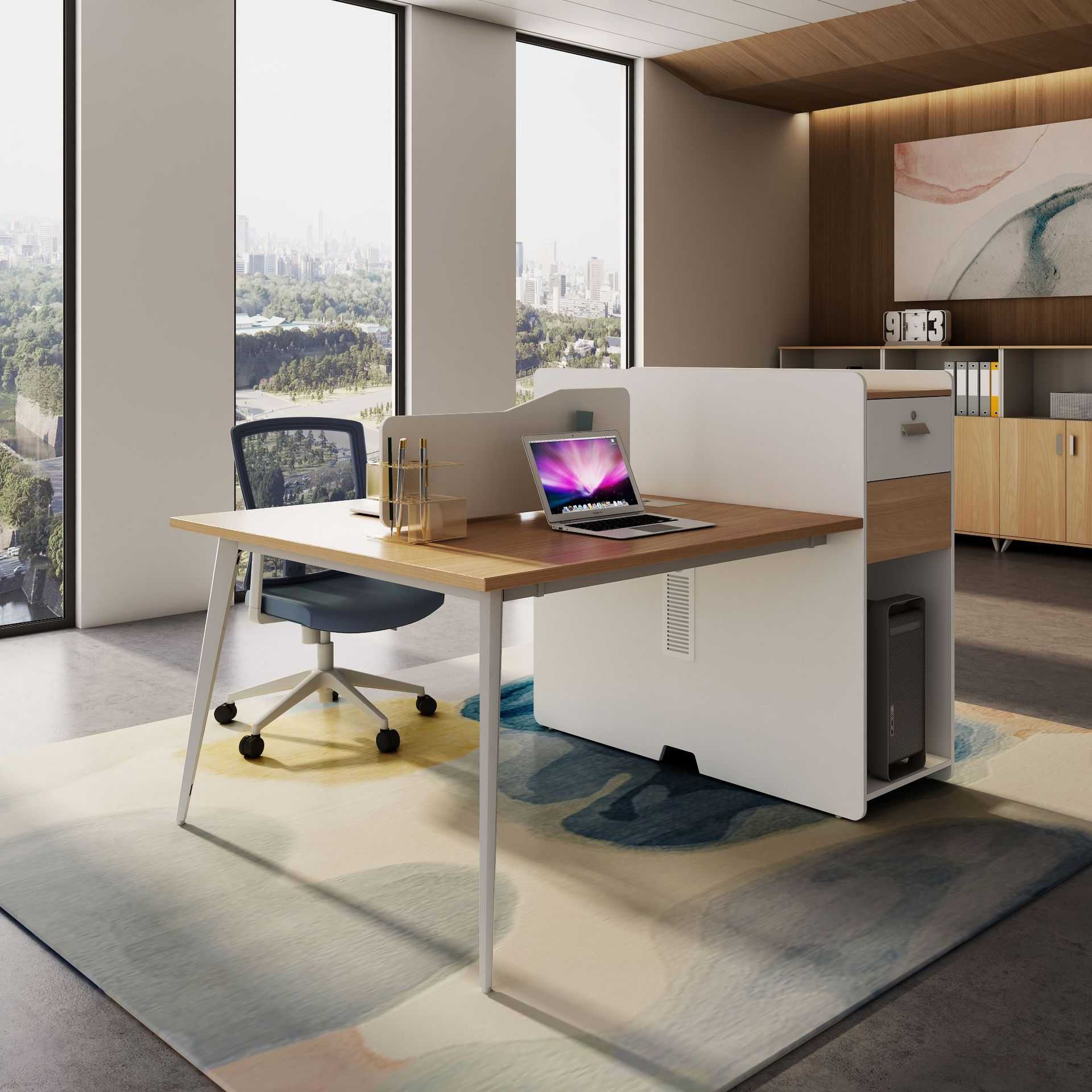 上海办公家具职员办公桌组合简约现代屏风卡位工作位两人员工桌