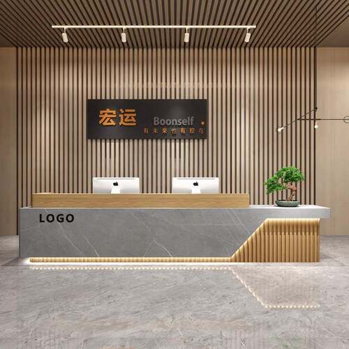 公司办公前台桌接待台美容院简约现代吧台酒店大堂收银台服务柜台