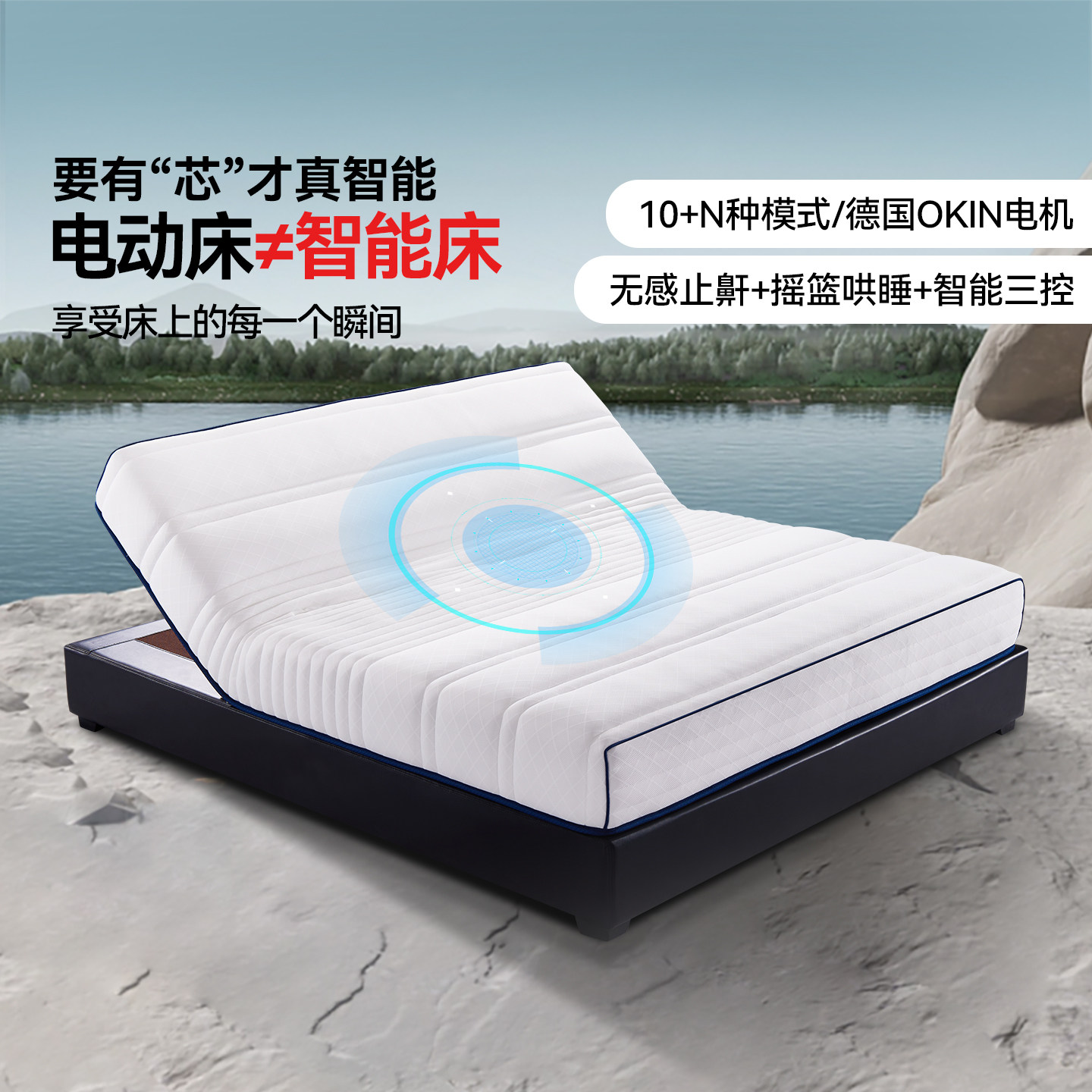施洛尼智能床垫电动双人床家用多功能零重力睡眠智能止鼾智能床