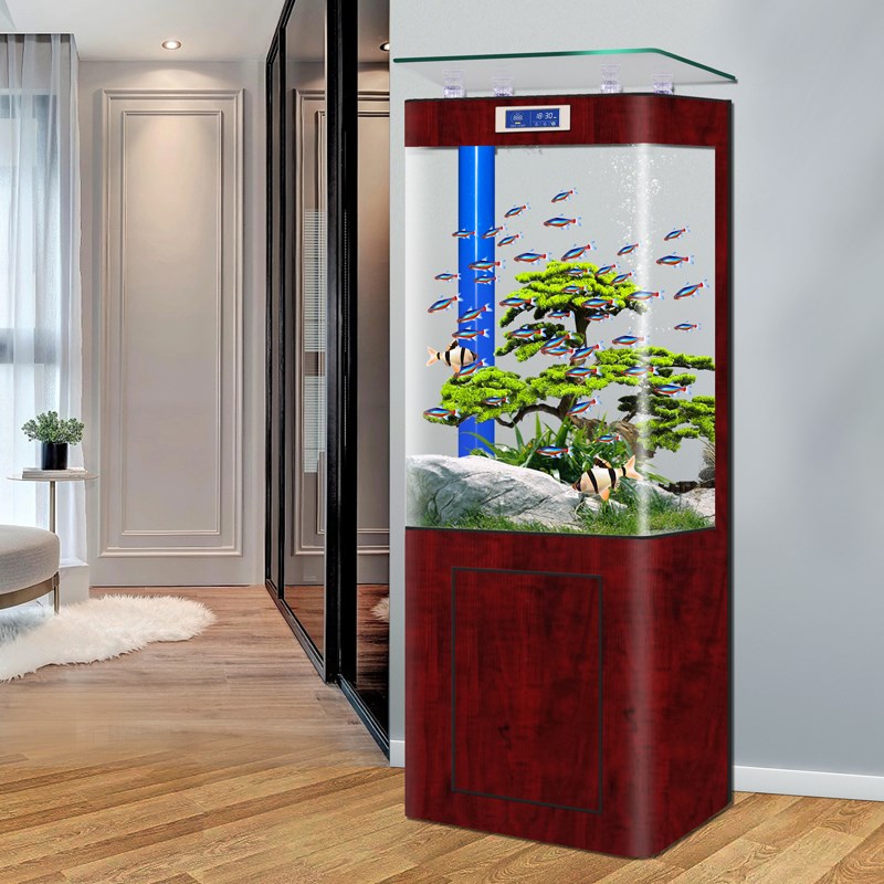 新款鱼缸客厅家用立式底过滤中小型方缸一体O成型生态免换水水族