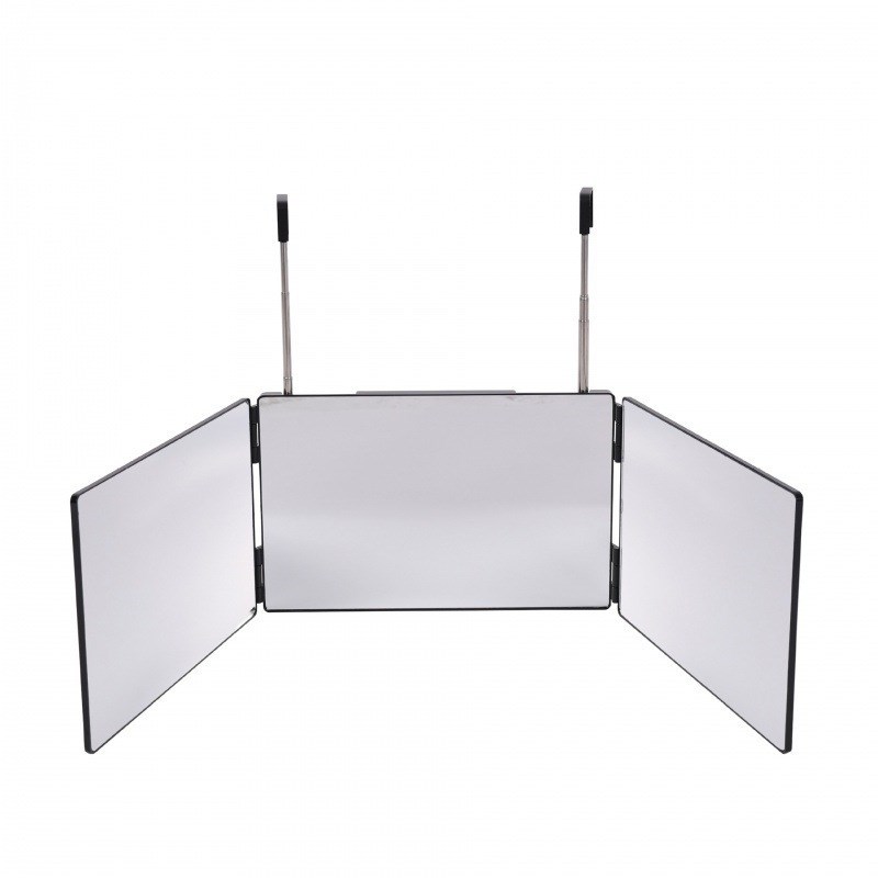 三面镜自助理发后视悬挂伸缩剪发自己理发镜M子大号折叠梳妆化妆