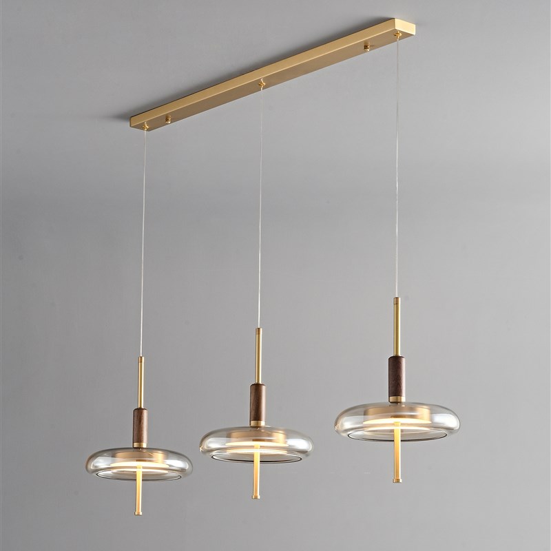 有木日式餐厅小吊灯玻璃s吊灯床头餐厅吧台咖啡店黄铜复古氛围灯