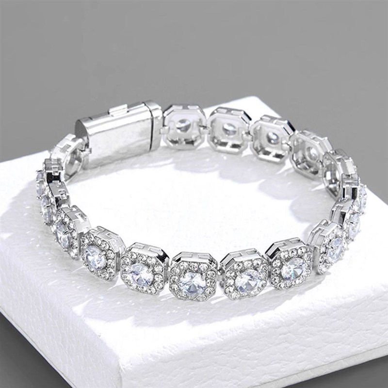 逆爱柴鸡蛋池骋田栩宁同款方糖z锆石手链个性时尚满钻饰品情侣款