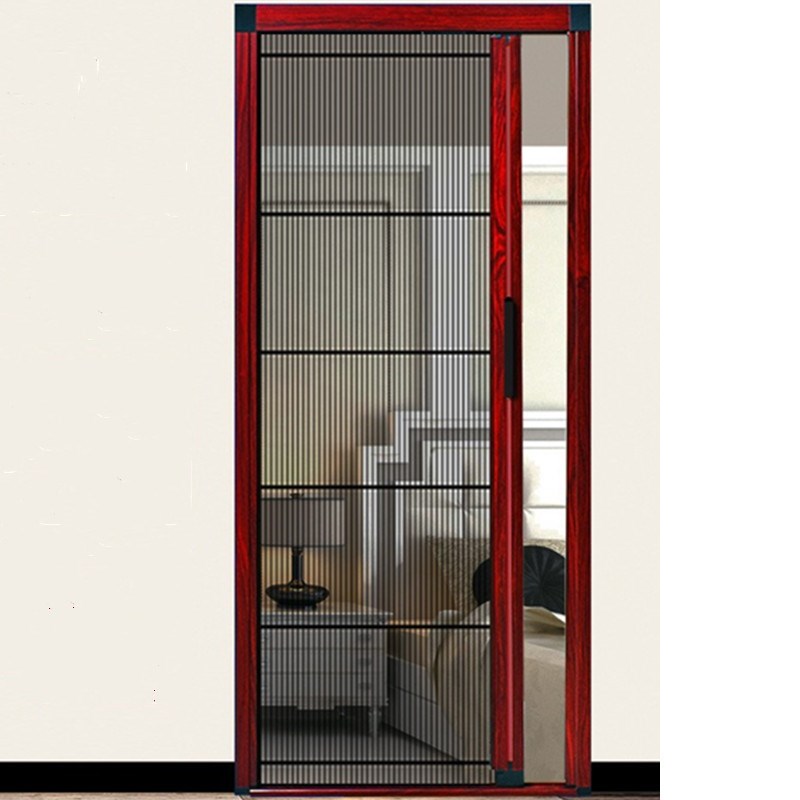 豪华款隐形纱门防蚊虫伸缩u自装门帘沙门平移家用网纱门折叠推拉