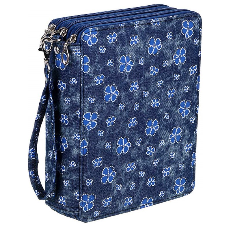 新款72/120色彩铅素描炭笔画笔袋收纳I包男女美术生笔帘文具盒礼