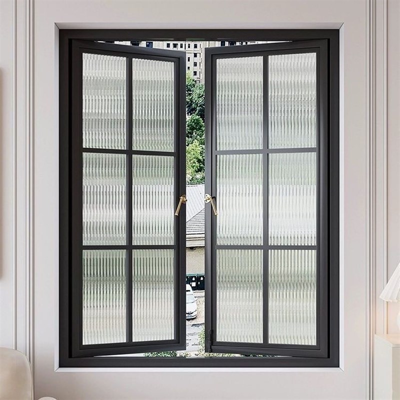 法式覆古平开窗定制家用r铁艺窗户钢窗卧室简易阳台拱形玻璃高档