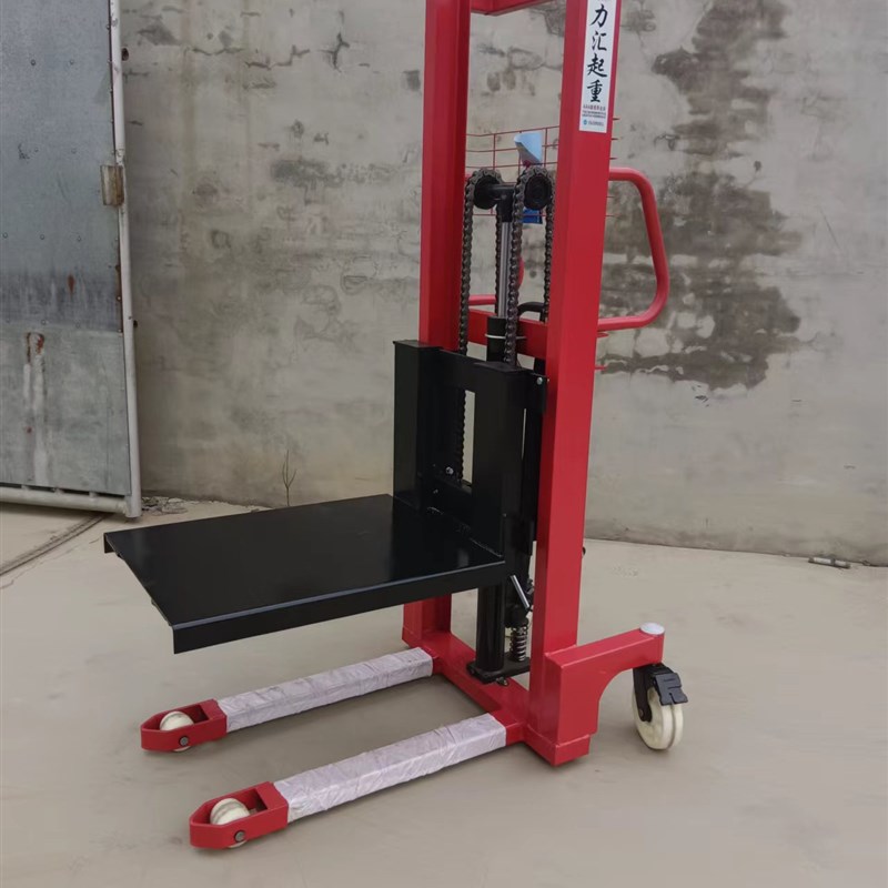 手动堆高车手动升降叉车液压升降叉车液压L升高车手推模具车平板