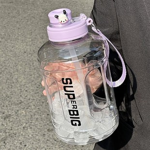 大容量吸管水杯男女生大号学生便携运动健身水壶2l顿顿桶茶水分离