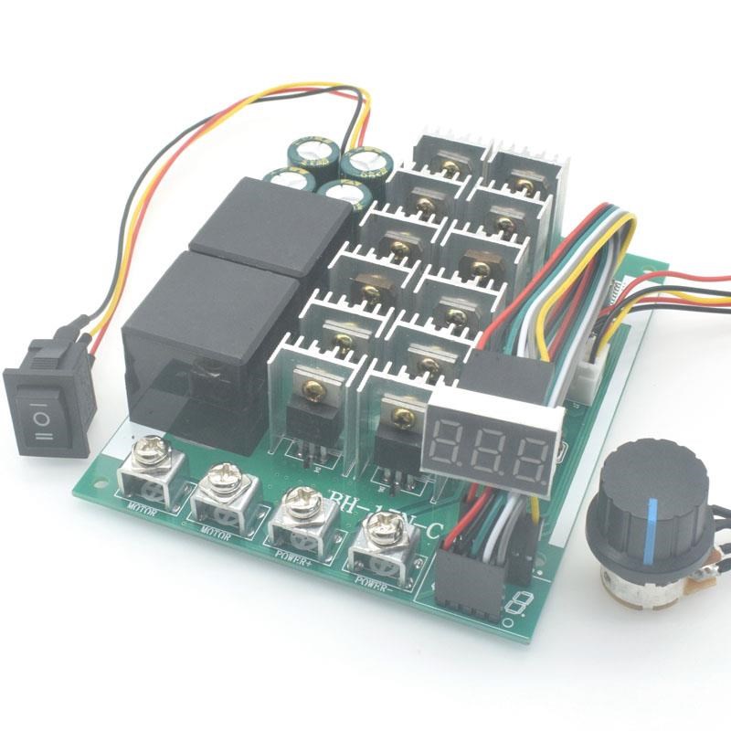 直流电机调速器 变速开关 12V24V36V48VM 正转反转 数字刻度转速