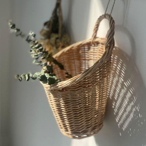 藤编壁挂篮厨房放生姜大蒜壁挂式杂物小篮子手工编织创意收纳筐,收纳整理,壁式收纳盒,淘宝优惠券,粉丝福利购,淘宝优惠卷