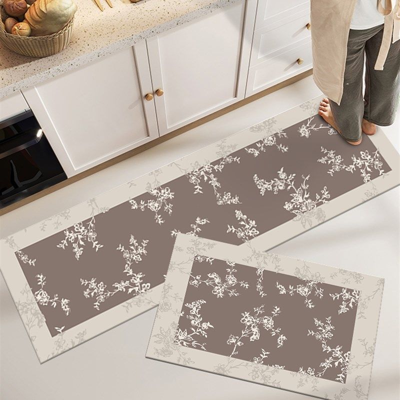 黑色复古防脏厨房地垫防滑防油可擦免洗硅藻泥吸水垫美式高级地毯,居家布艺,厨房地垫,淘宝优惠券,粉丝福利购,淘宝优惠卷