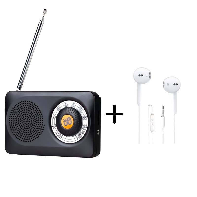 W-201收音机FM/AM两波段x迷你型便带挂绳携式旋钮式高灵敏度大音