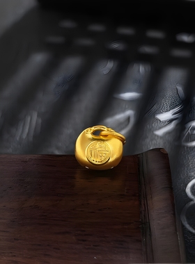 珍锦缘足金999大胖福小胖福项链福袋吊坠纯金手链小配件挂件DIY