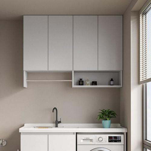 全铝阳台吊柜储物柜洗衣柜吊柜厨房卫生储物柜现代简约太空铝柜