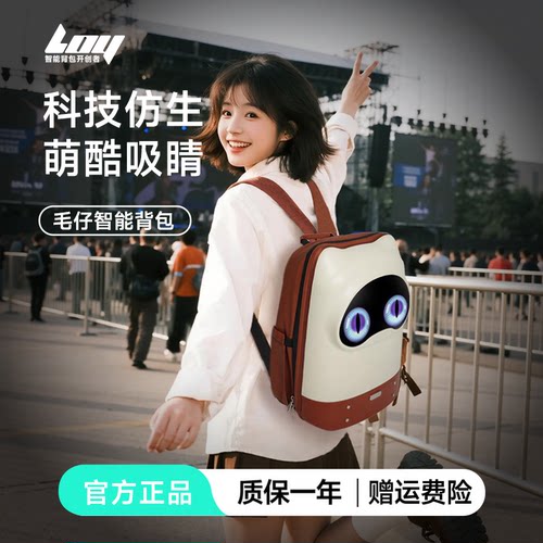 LOY新品毛仔LED屏发光硬壳双肩包