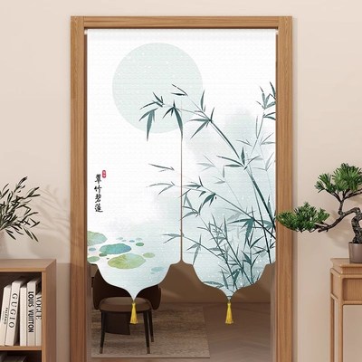 流苏门帘隔断帘卧室房q间家用高级感厨房卫生间遮挡布帘免打孔半