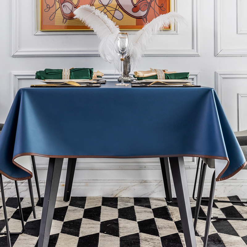 桌布防水防油免洗j高级感轻奢长方形餐桌台布茶几桌垫冬天2021新