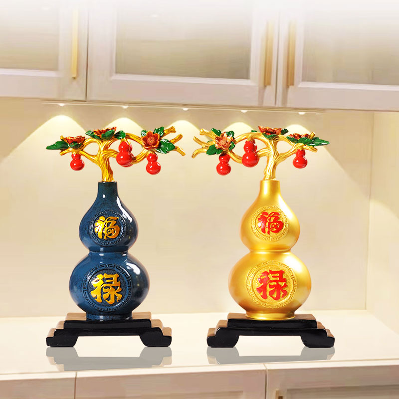新中式如意葫芦桌面玄关摆件创意客F厅酒柜书房装饰品新房乔迁礼