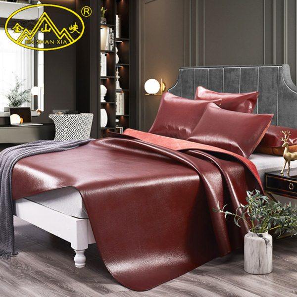 金山峡牛皮席1.8米头层水牛皮凉席1.5m床真皮加厚软席子1.2三件套,床上用品,牛皮席,淘宝优惠券,粉丝福利购,淘宝优惠卷