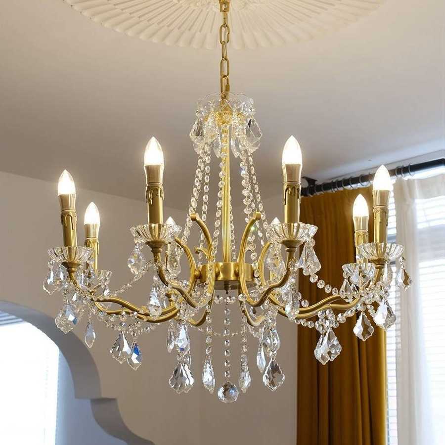 法式轻奢复古水晶吊灯客厅灯中古风浪漫宫廷蜡烛灯美式餐厅卧室灯