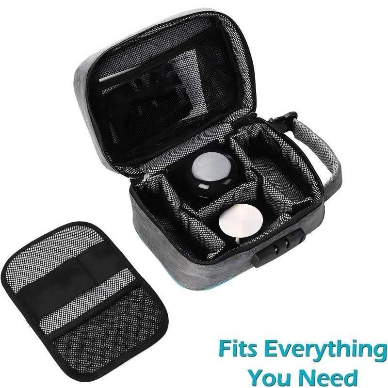 亚马孙新款热销活性炭防臭包密码锁烟草防臭包 隔层除味收纳包