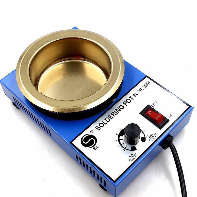 包邮无铅可调温熔锡炉小型100-300W钛合金台式焊锡锅浸焊机锡条