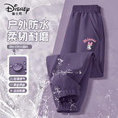 防风2026新款 工装 裤 迪士尼女童软壳户外裤 耐磨儿童加绒运动裤 子女
