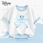 2026新款 女大童夏季 上衣半袖 迪士尼女童t恤短袖 衣服儿童运动夏装