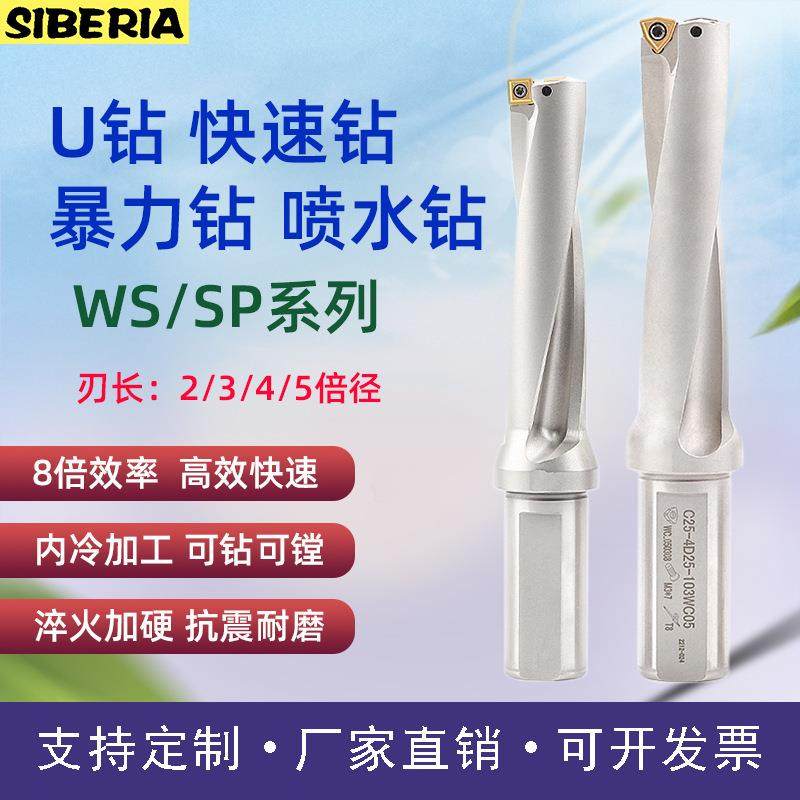 2D3D4D5D暴力钻加长WCSP快速钻扩深孔数控车床用喷水钻U钻