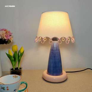 奶油风LOOP拼色台灯可爱少女感北欧设计师儿童卧室床头装 饰氛围灯