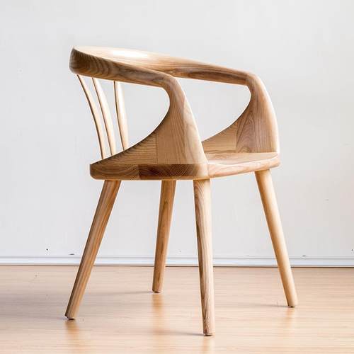 白蜡木全实木椅子创意设计师北欧餐椅现代简约家用靠背坐椅榫卯椅