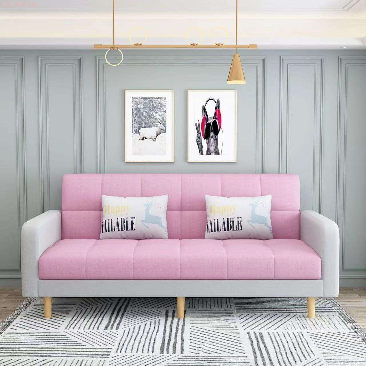 沙发客厅小户型出租房折叠沙发床单双人卧室简约现代公寓布艺新品