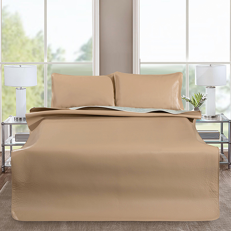 无铬鞣凉席环保彩绘头层牛皮席1.5mE1.8米水牛皮凉席纯色彩席彩色