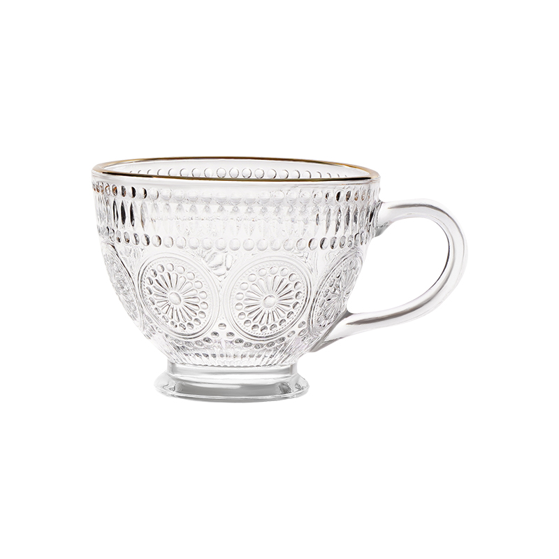 水杯大容量玻璃杯夏季q女家用带把手咖啡牛奶早餐杯茶杯燕麦杯