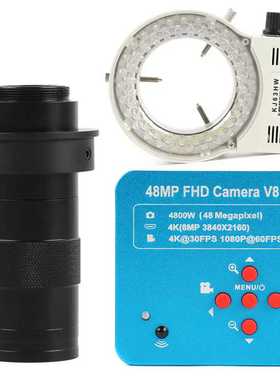 4K高清4800万像素工业相机HDMI/USB数码显微镜130X镜头带LED灯