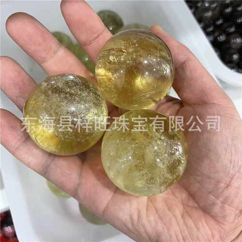 供应天然黄水晶球摆件巴西黄水晶家居摆饰工艺品开业礼品原石打磨