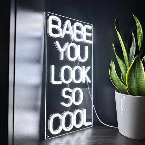 baby you look so cool霓虹灯咖啡店、卧室、背景氛围布置字母发