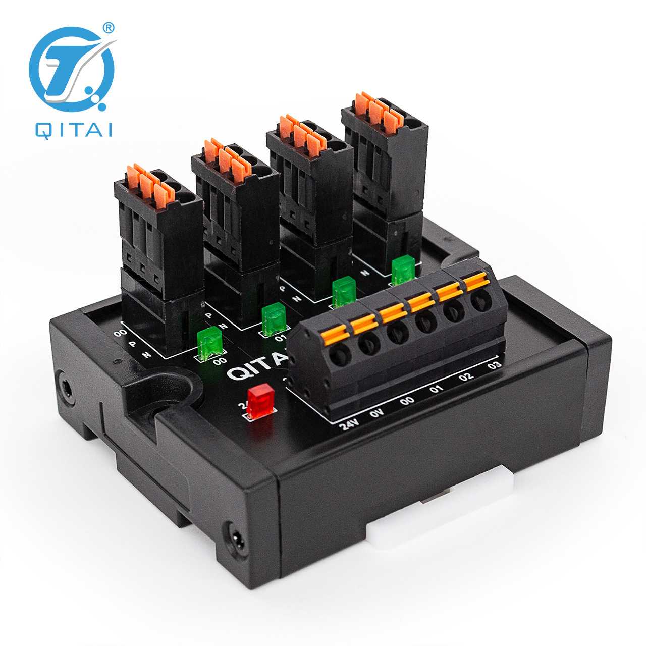 QMT08DSL输出弹簧式端子台4位接线电源电压分线排导轨式端子台