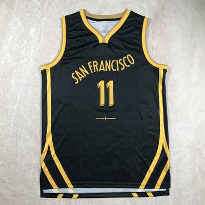 热压版2024款勇士黑色城市版30库里11汤普森22威金斯3保罗23格林