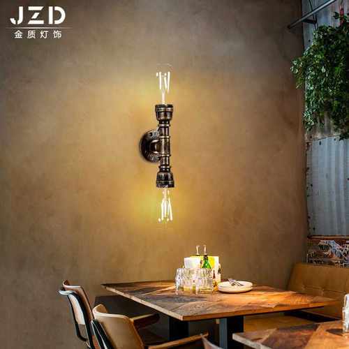 美式过道复古壁灯 工业风餐厅卧室水管壁灯 个性创意简约led壁灯