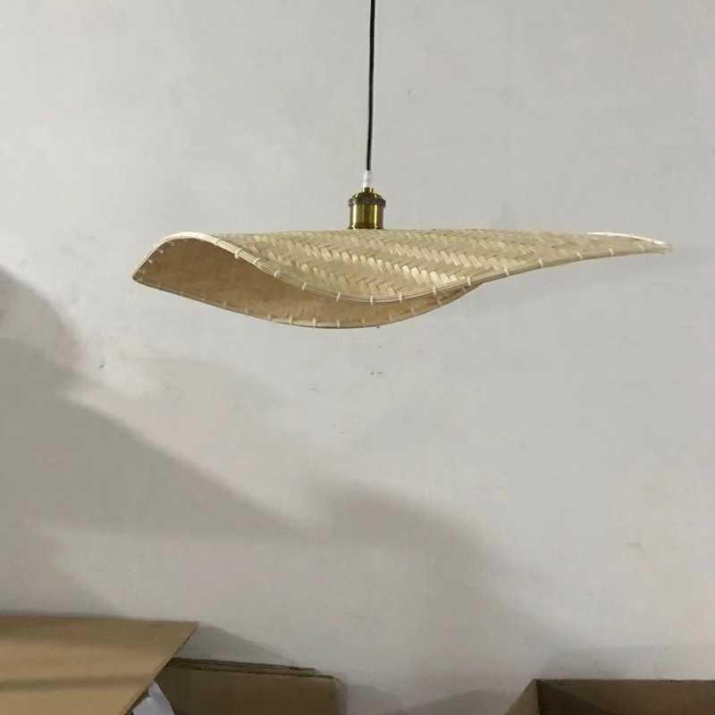 创意个性灯笼日式编织藤艺竹艺灯具手工编织竹艺树叶装饰吊灯