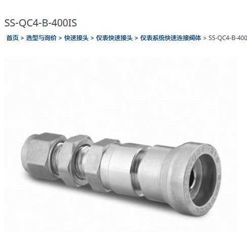 世伟洛克SS-QC4-B-400IS仪表快速接